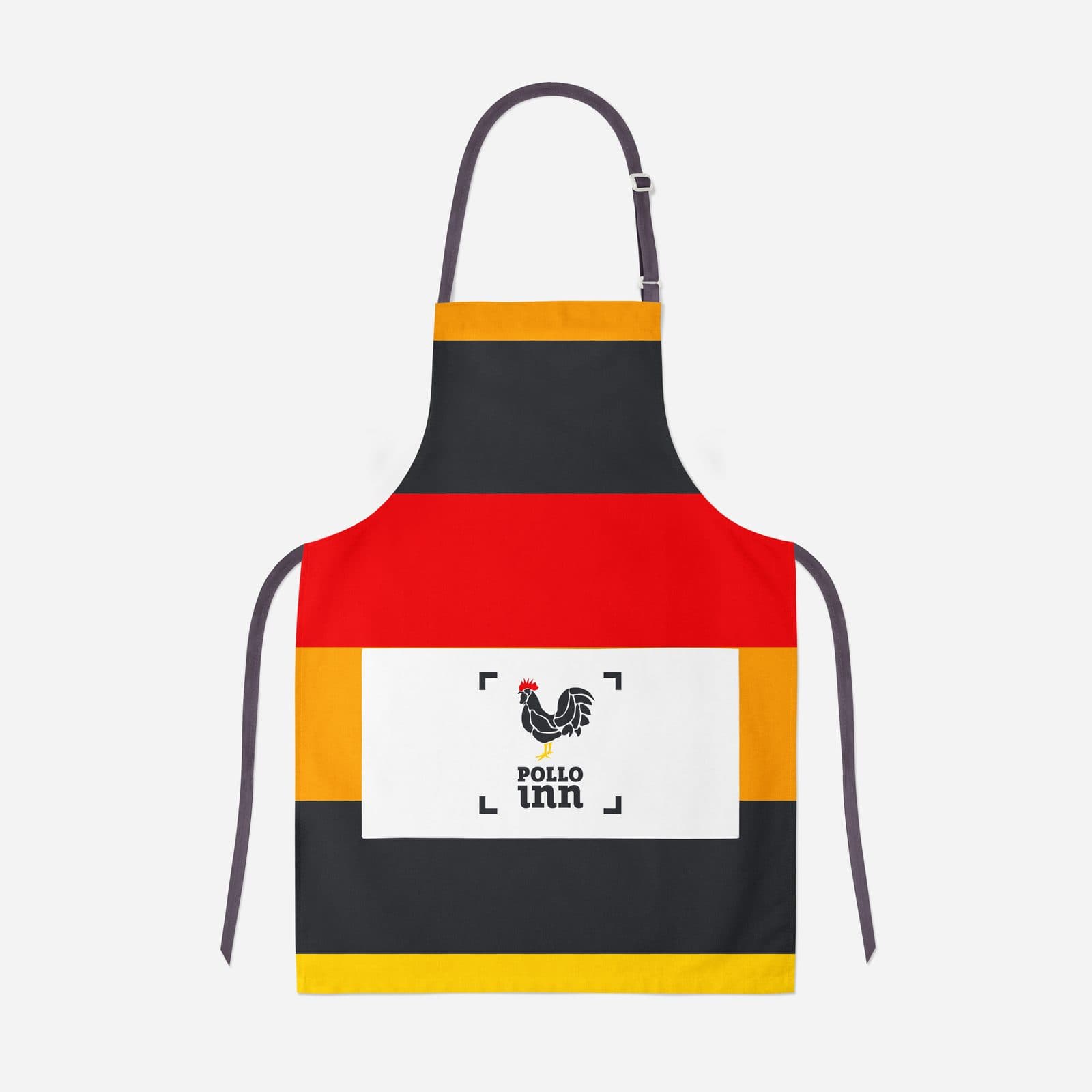 Mandil de Pollo Inn con la identidad aplicada